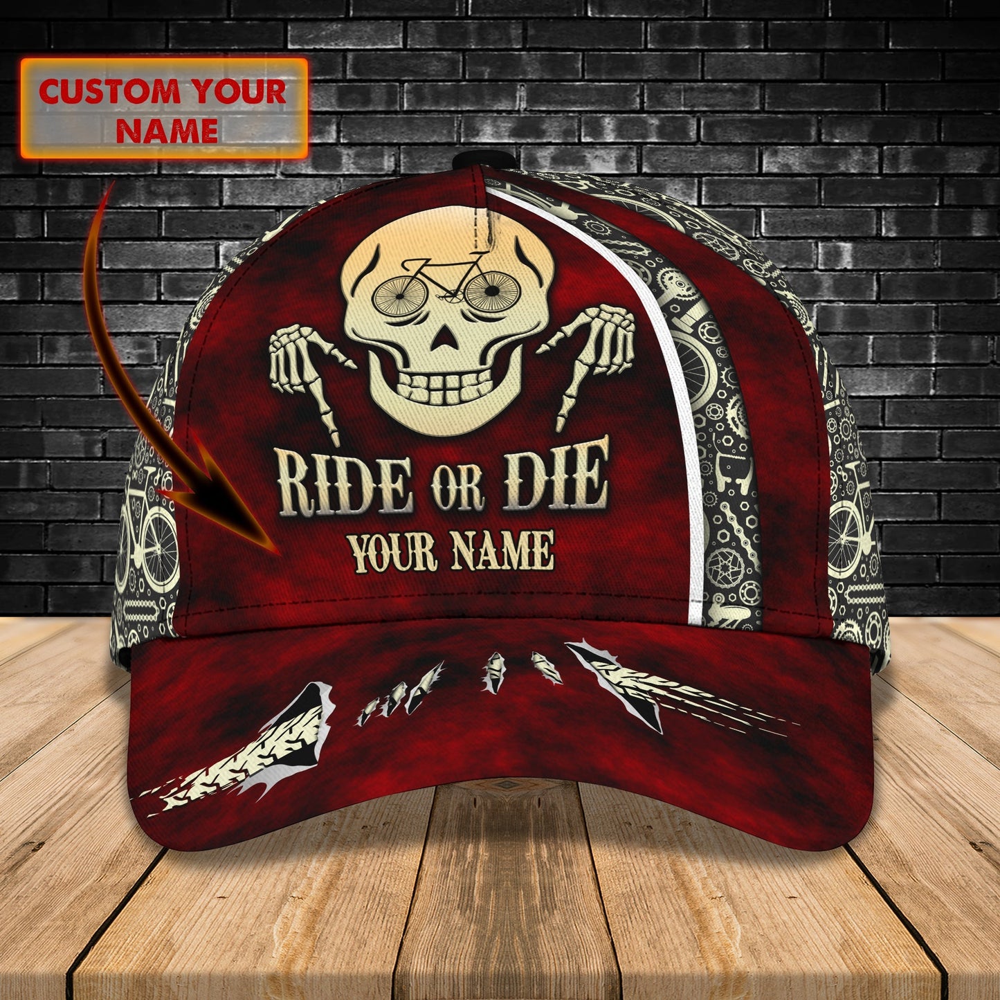 3D Classic Cap Ride Or Die Personalized Name Cap Lasfour CA0891