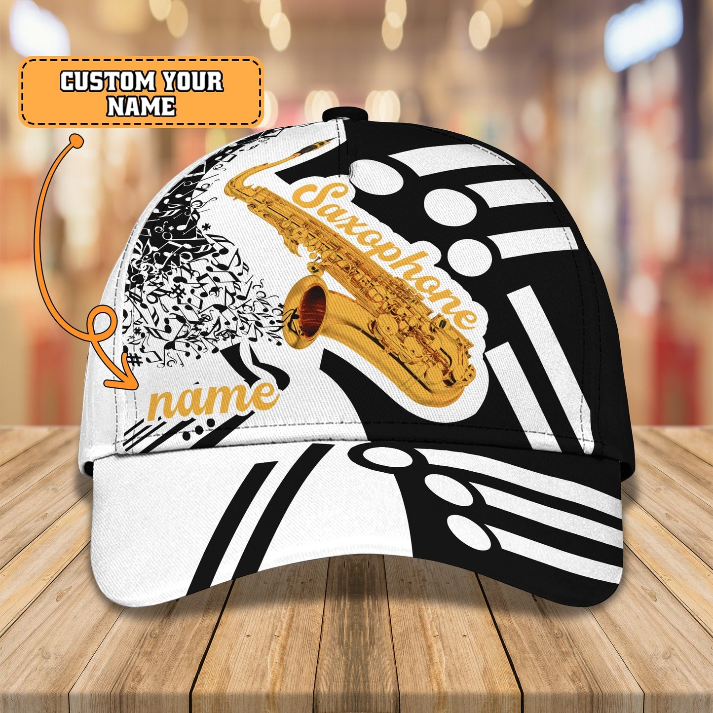 3D Classic Cap Saxophone Personalized Name Cap Nama404 Lasfour CA1098