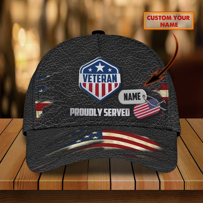 3D Classic Cap Veteran 2 Personalized Name Cap Lasfour CA0711