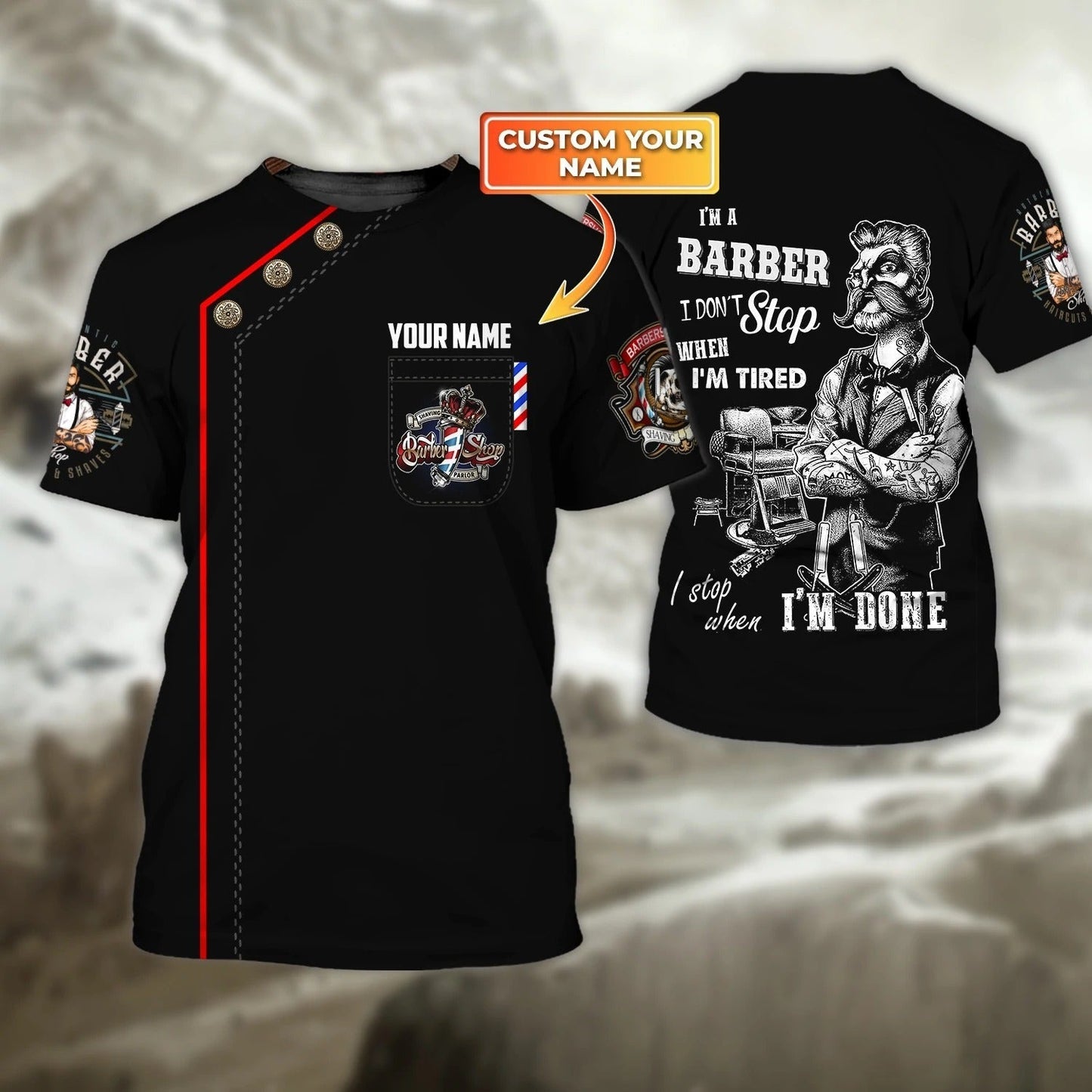 Personalized Authentic Barber Shirts, New Barber Shop Gifts, 3D T Shirt For Barber Man TO0661