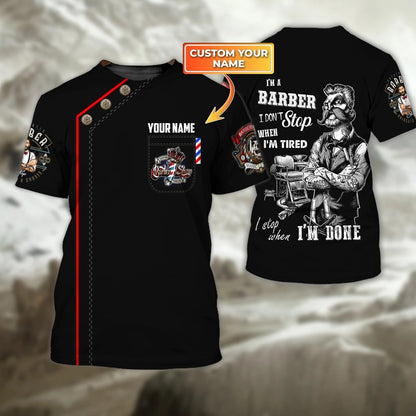 Custom Name 3D All Over Print Tshirt For Barber Men, Birthday Gift For Barber, New Barber Gifts, New Salon Gifts TO0660