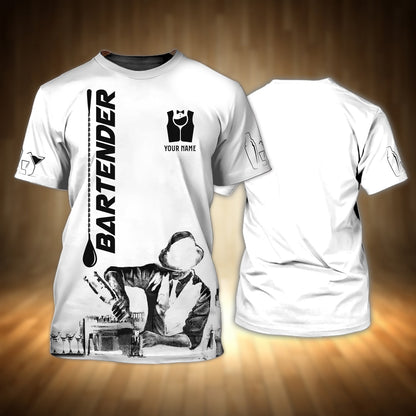 Bartender Shirt, Custom Name 3D All Over Printed Bartender T Shirts For Men, Women, New Bartender Gifts TO0928