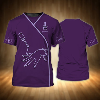 Personalized Purple 3D Shirt For Nail Technician TO1158
