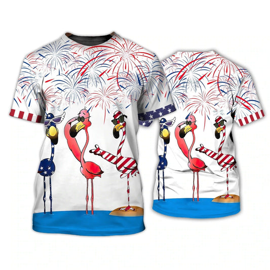 Independence Day Is Coming Flamingo 3D All Over Printing Shirts Bomber 3D Hoodie Pride American Strong TO0145