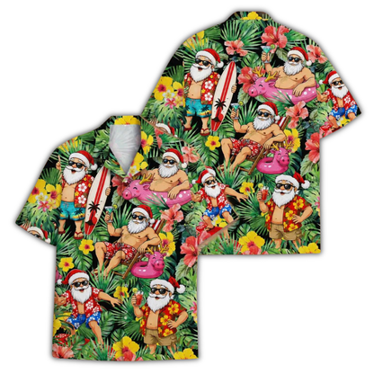 Funny Santa Tropical Hawaiian Shirt, Christmas Aloha Shirt HE0906