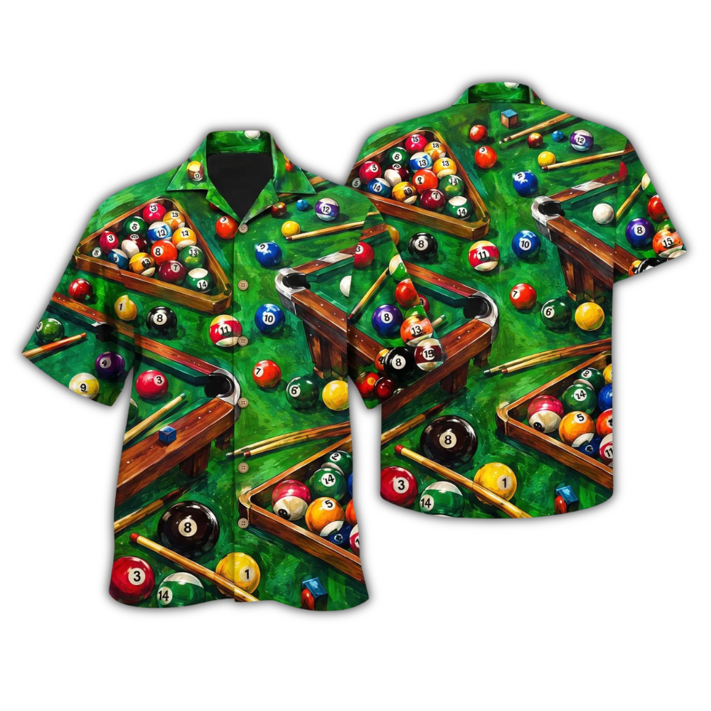 Billiard Green Hawaiian Shirt For Men Women, Billiard Hawaiian Shirt HE0905