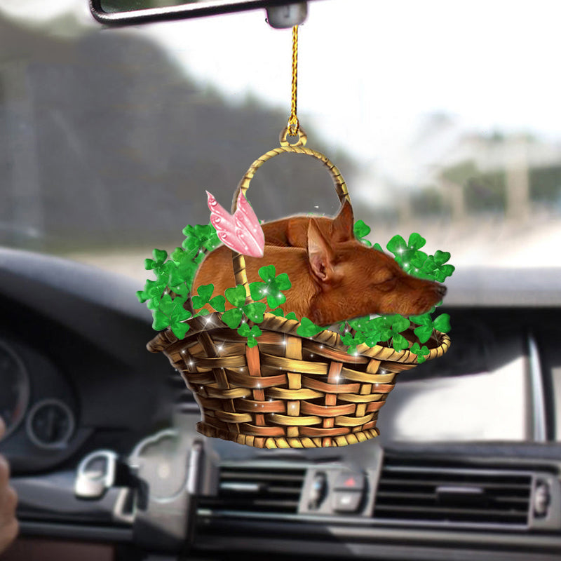 Miniature Pinscher-Sleeping Lucky Fairy-Two Sided Ornament OO0278