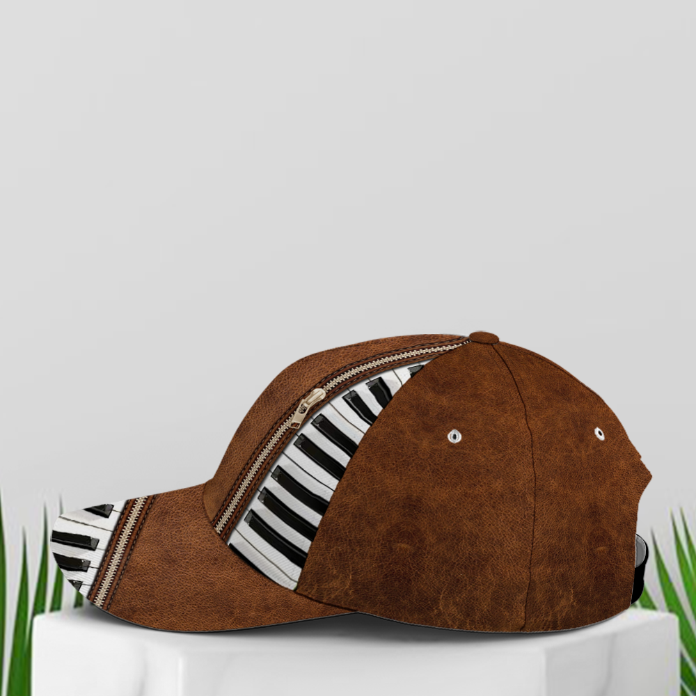 Piano Music Theme Leather Style Vintage Baseball Cap Lasfour CO0827