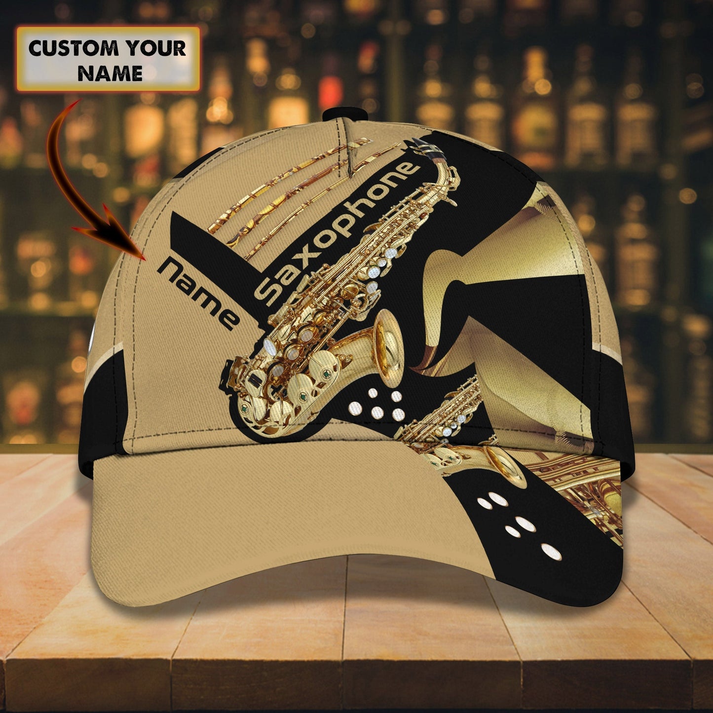 3D Classic Cap Saxophonepersonalized Name Cap Lasfour CA2252
