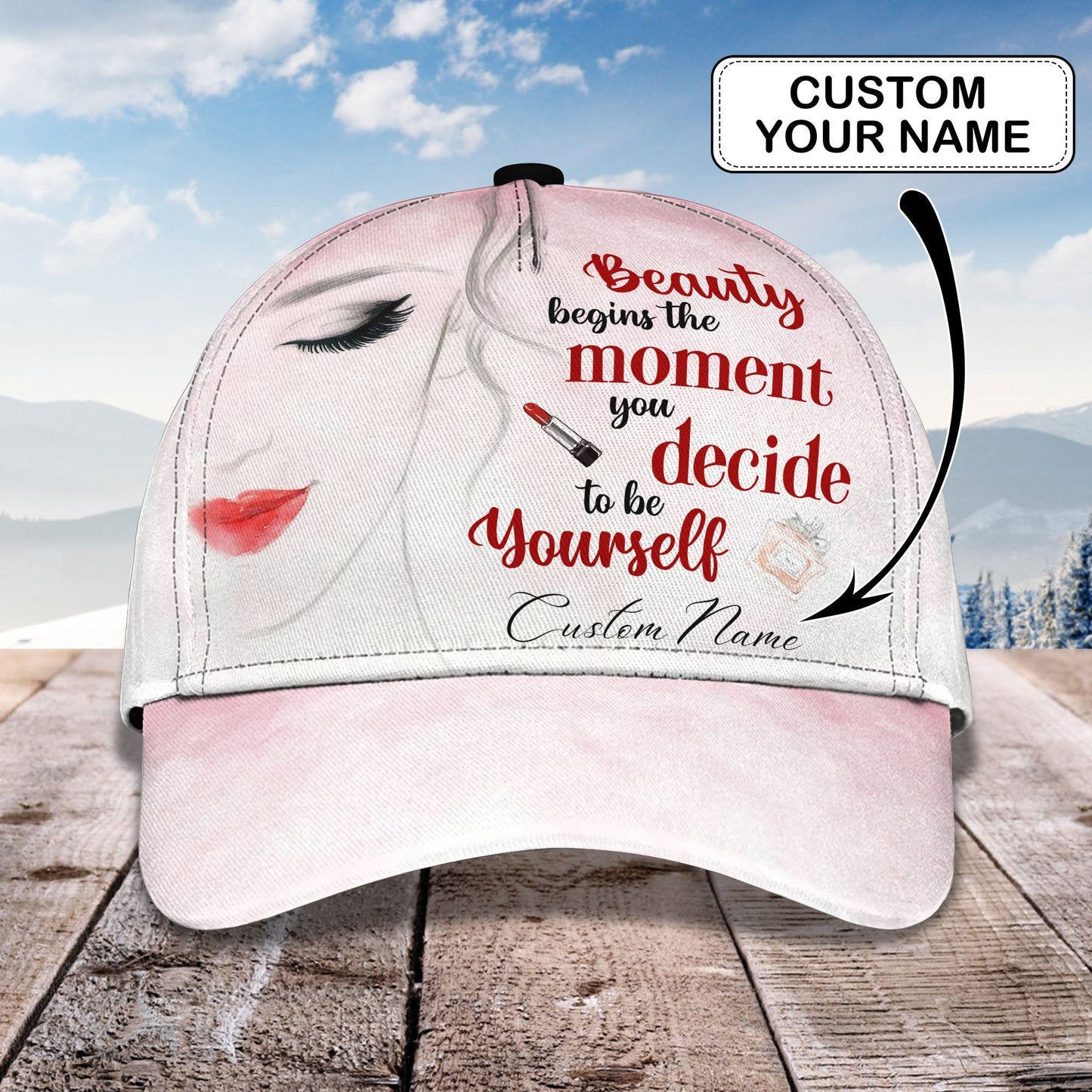 3D Classic Cap Makeup Beauty 2 Personalized Name Cap Namacap067 Lasfour CA1349
