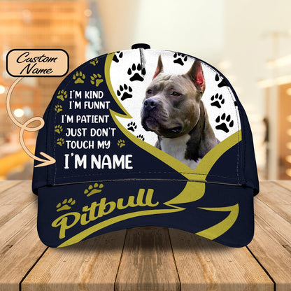3D Classic Cap Pitbull Personalized Name Cap 04 Lasfour CA1915