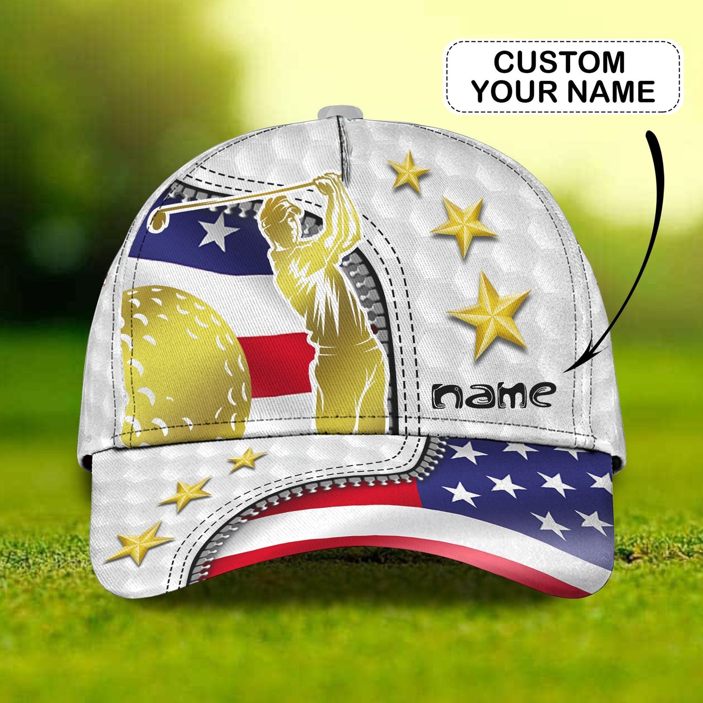 3D Classic Cap Golf Lover 1 Personalized Name Cap Lasfour CA0695