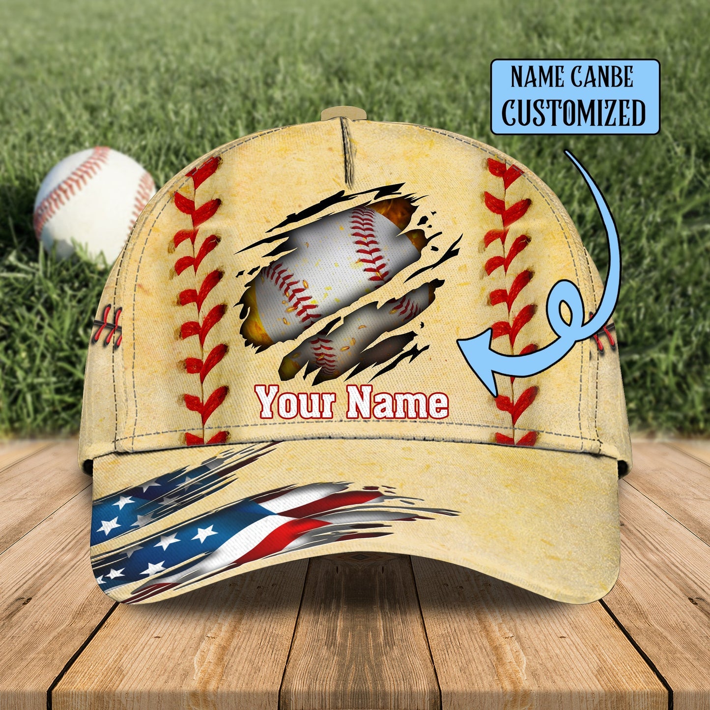 3D Classic Cap Baseball Personalized Name Cap Lasfour CA0662