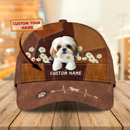 3D Classic Cap Shih Tzu Cute Personalized Name Cap Lasfour CA0603