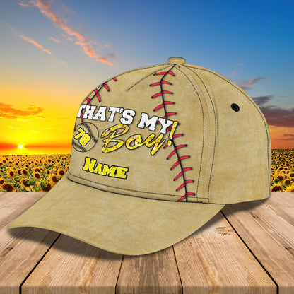 3D Classic Cap That's My Boy Baseball Personalized Name Cap Lasfour CA0666
