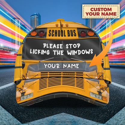 3D Classic Cap School Bus Personalized Name Cap 15 Lasfour CA0860