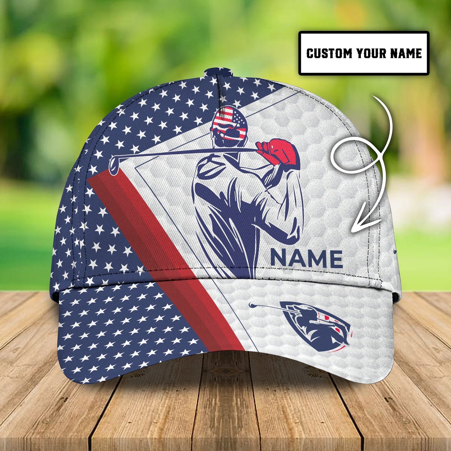3D Classic Cap Golfer Personalized Name Cap Lasfour CA0571