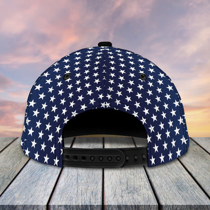 3D Classic Cap Dad Bod American Flag Personalized Name Cap Lasfour CA2150