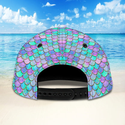 3D Classic Cap Mermaid Lil' Beach Personalized Name Cap Lasfour CA1366