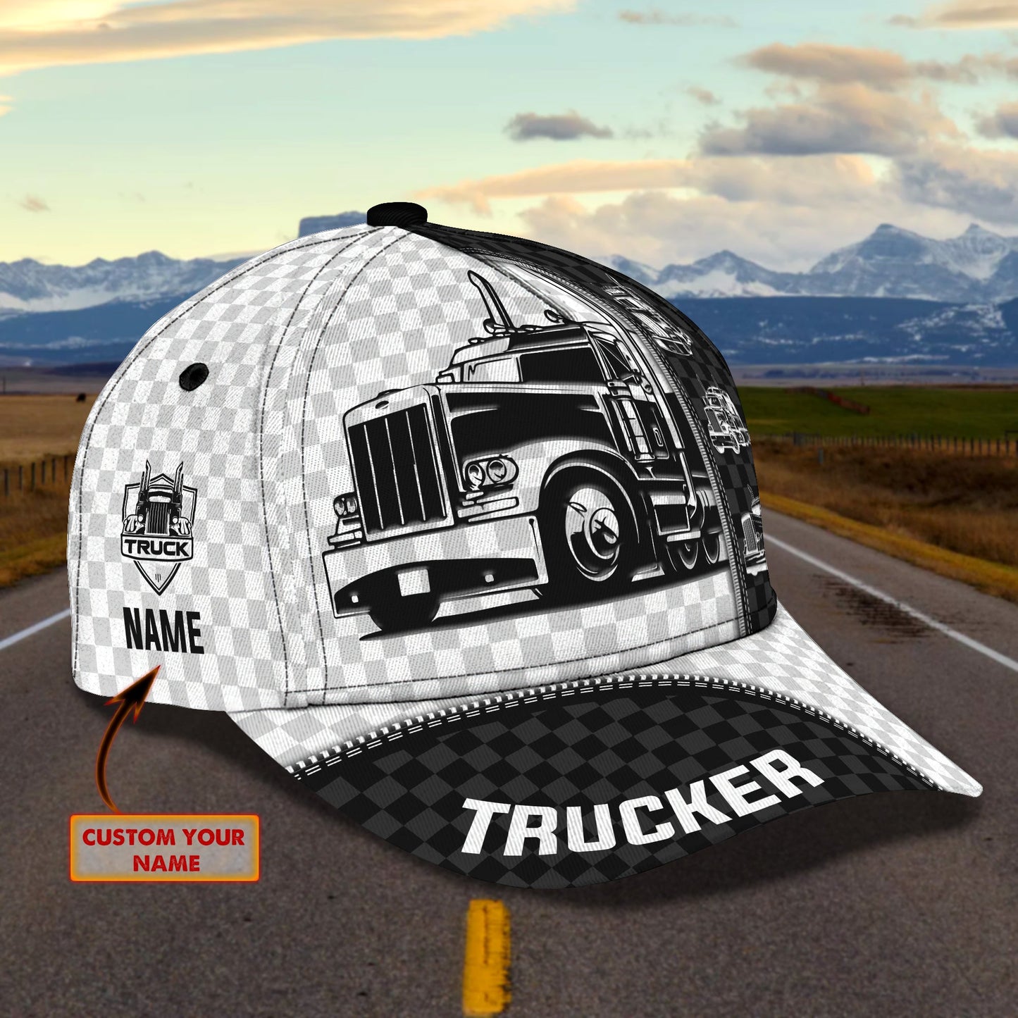 3D Classic Cap Trucker Personalized Name Cap 46 Lasfour CA1766