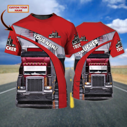Customized Red Truck T Shirt Gift For Trucker Friend Trucker Day Present TO1694