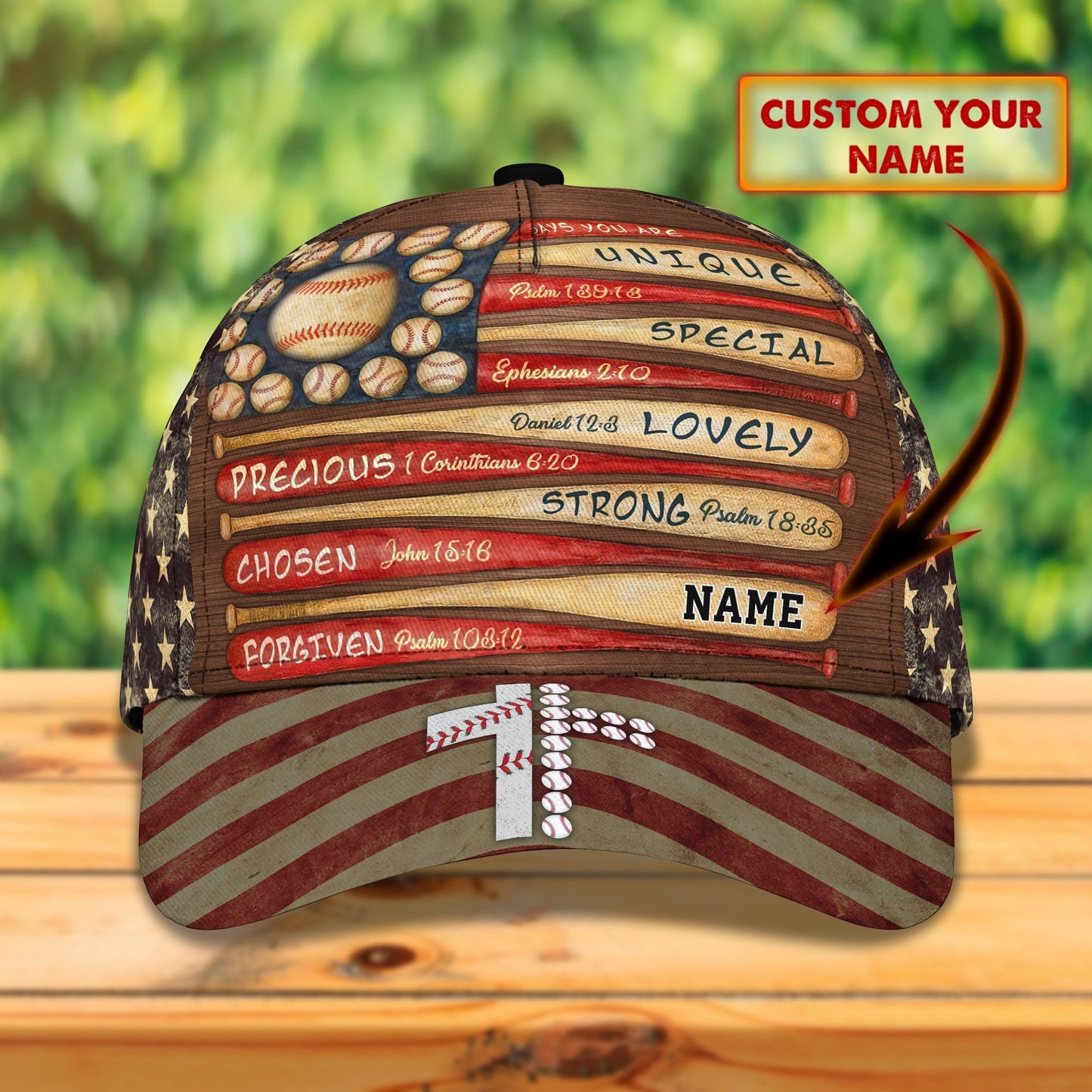 3D Classic Cap Baseball Personalized Name Cap 22 Lasfour CA0775