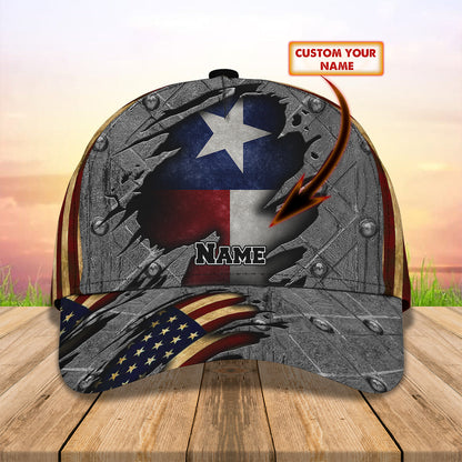 3D Classic Cap Texas Flag Personalize Name Cap Nama228 Lasfour CA1309