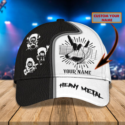 3D Classic Cap Heavy Metal Personalized Name Cap Lasfour CA0991