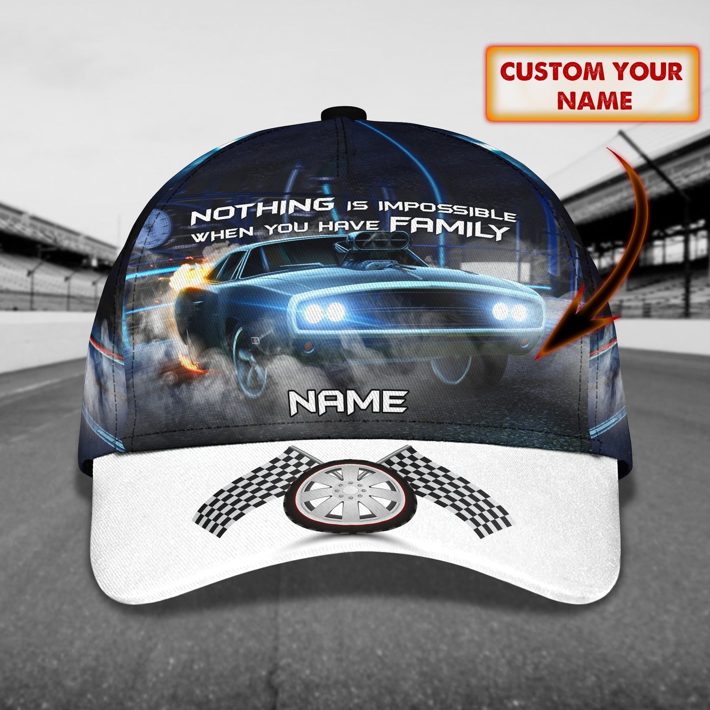 3D Classic Cap Racing Family Personalized Name Cap 396 Lasfour CA1019