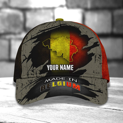 3D Classic Cap Belgium Personalized Name Cap 01 Lasfour CA1843