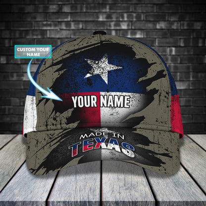 3D Classic Cap Texas2 Personalized Name Cap Lasfour CA1727