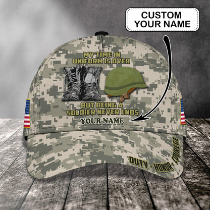 3D Classic Cap I Will Always Be A Soldier 2 Personalized Name Cap Lasfour CA0956