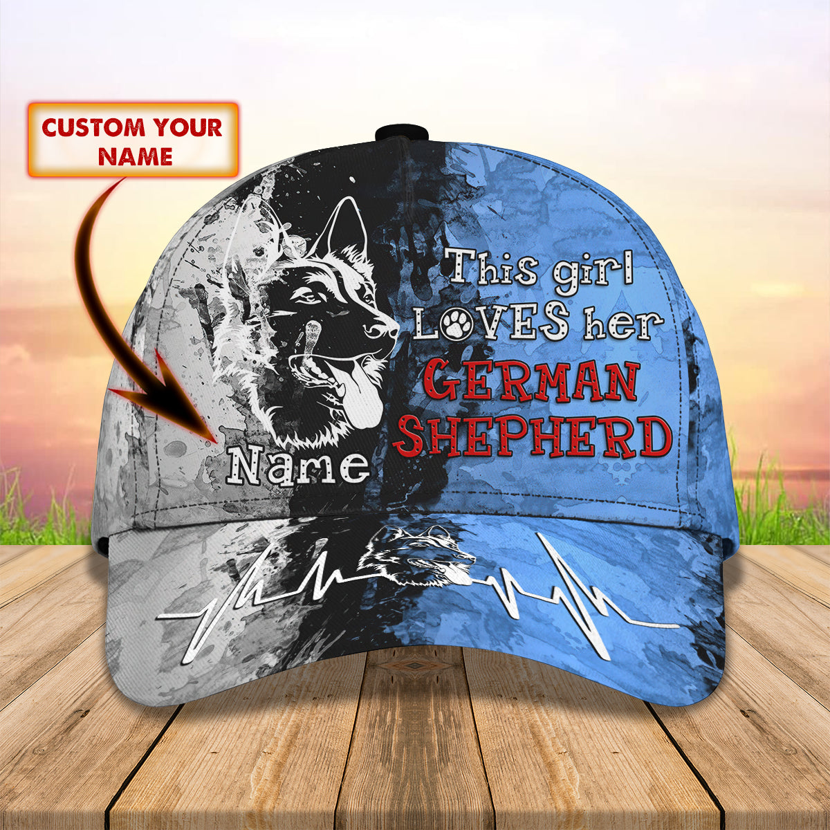 3D Classic Cap This Girl Loves Her German Shepherd Personalized Name Cap nama216 Lasfour CA1416