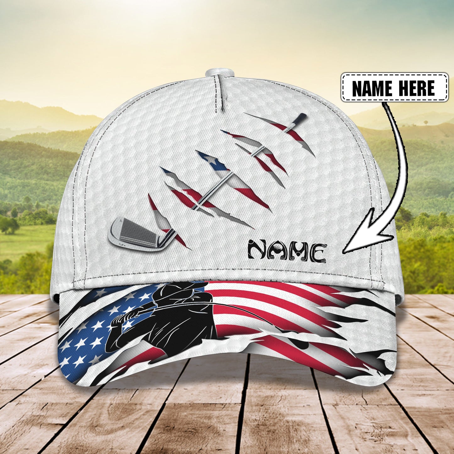 3D Classic Cap Golf Life Personalized Name Cap Lasfour CA1325