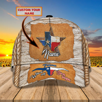 3D Classic Cap Texas12 Personalized Name Cap Lasfour CA2300