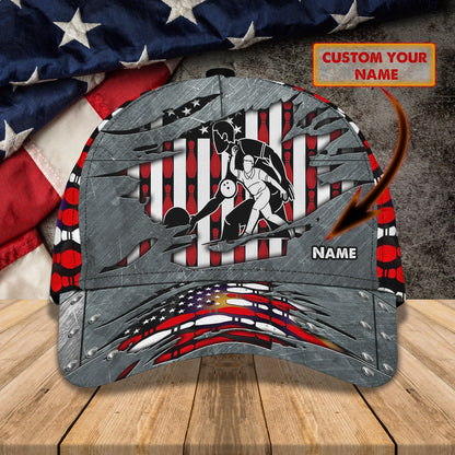 3D Classic Cap Bowling 02Personalize Name Cap Lasfour CA1719