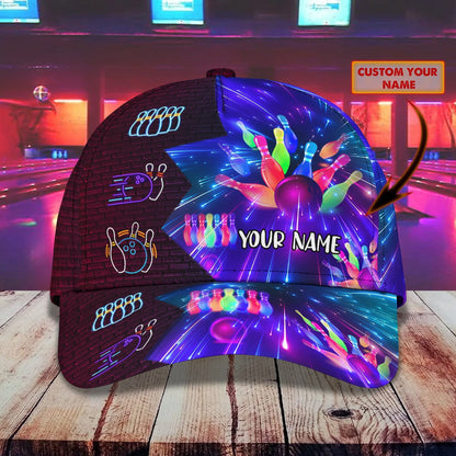 3D Classic Cap Bowling Personalized Name Cap Lasfour CA2122
