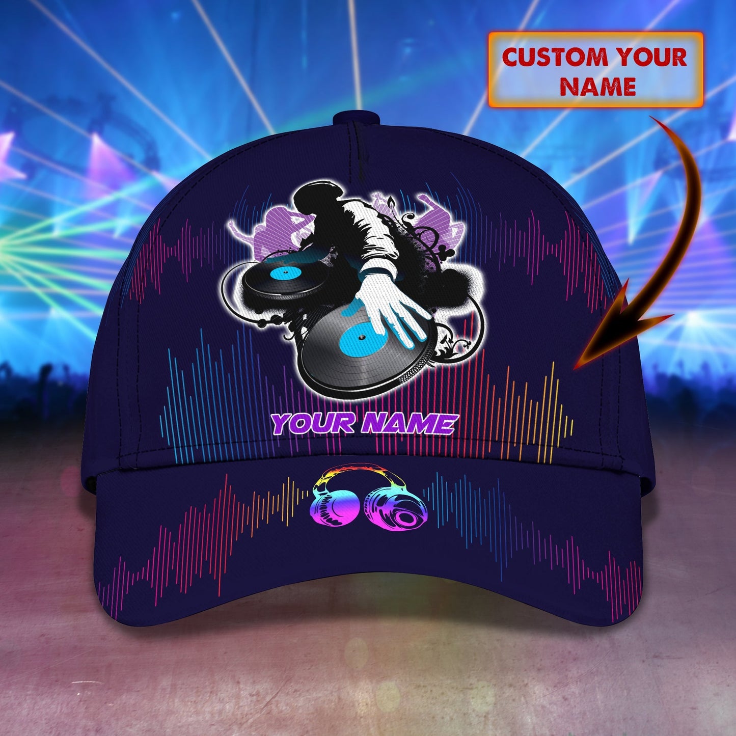 3D Classic Cap Dj X2 Personalized Name Cap Lasfour CA2347