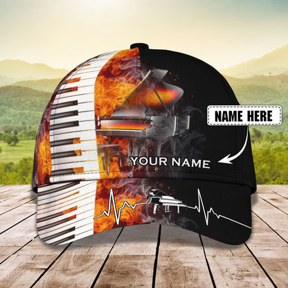 3D Classic Cap Love Piano 01 Personalized Name Cap PtLasfour CA1273
