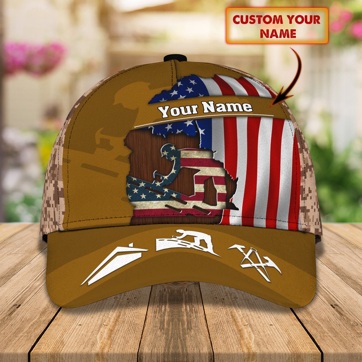 3D Classic Cap Roofer Namapersonalized Name Cap 36 Lasfour CA1940