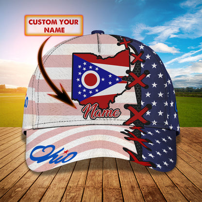 3D Classic Cap Ohio State Personalized Name Cap Lasfour CA1596