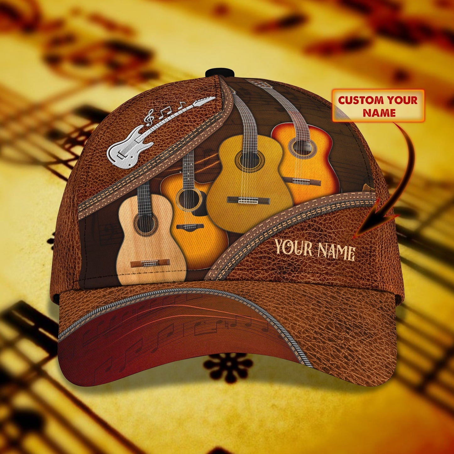 3D Classic Cap Guitar 79 Personalized Name Cap Lasfour CA0863