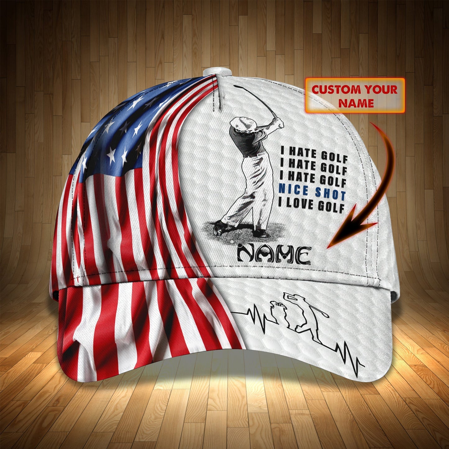3D Classic Cap Golf 03 Personalized Name Cap Lasfour CA1419