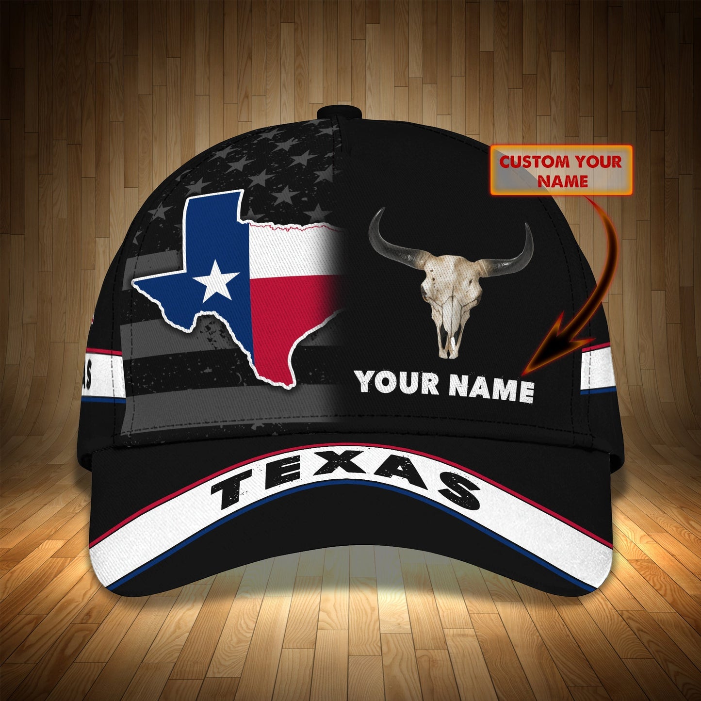 3D Classic Cap Texas Personalized Name Cap 01 Lasfour CA2384
