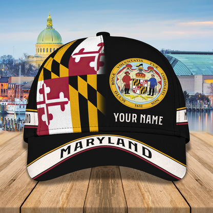 3D Classic Cap Maryland Personalized Name Cap Lasfour CA0032