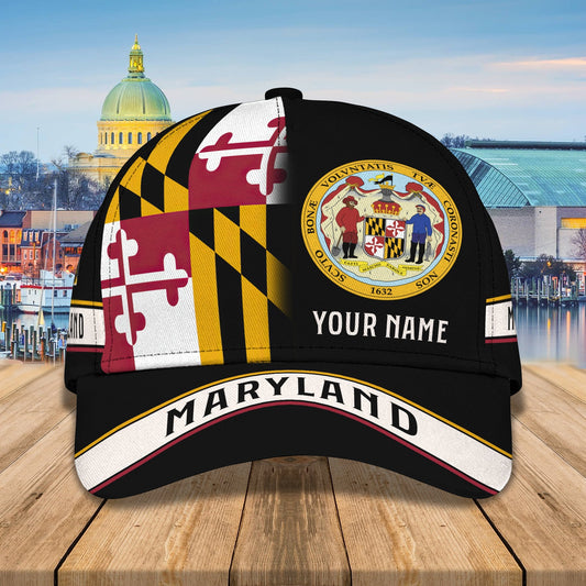 3D Classic Cap Maryland Personalized Name Cap Lasfour CA0032