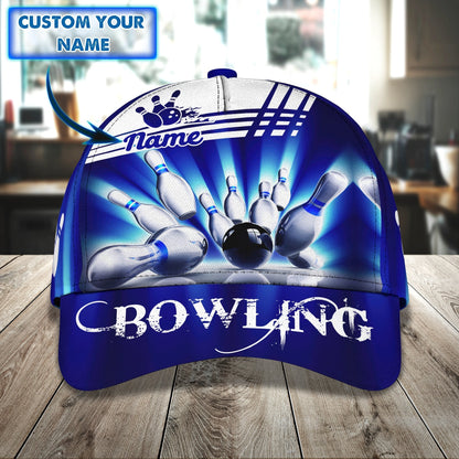 3D Classic Cap Bowling T Personalized Name Cap Lasfour CA2121