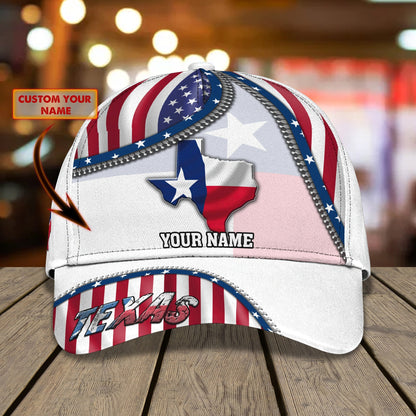 3D Classic Cap Texas 21 Personalized Name Cap Lasfour CA1753
