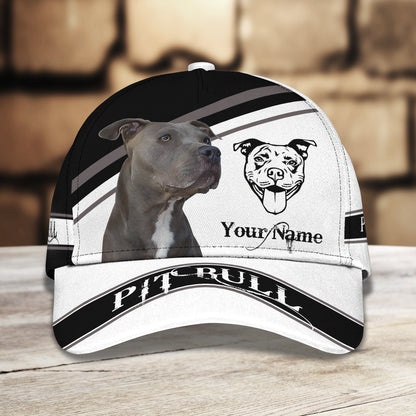 3D Classic Cap Pitbull Personalized Name Cap 01 Lasfour CA1483