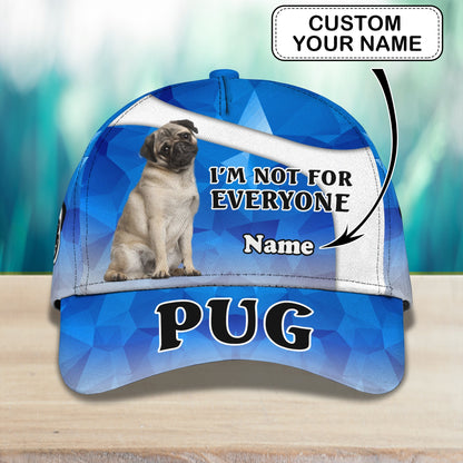 3D Classic Cap My Dog 3 Pug Personalized Name Cap Lasfour CA0964